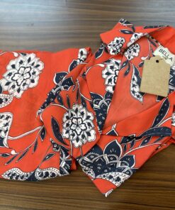 CORAL RED TOP AND PANT SET