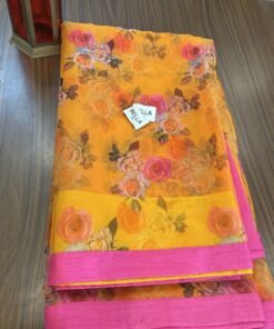 ORANGE ORGANZA SAREE