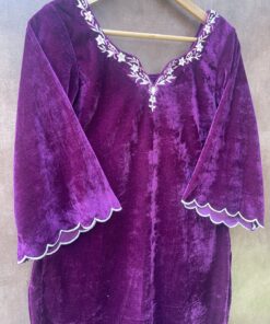 VELVET EMBROIDERED KURTA